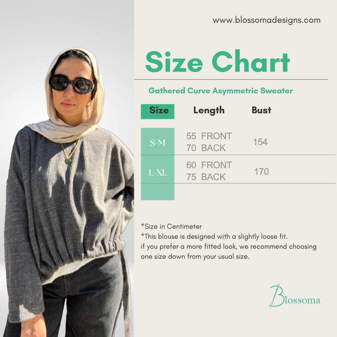 Gathered Curve Asymmetric Sweater