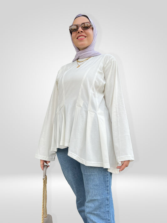 High-Low Pleated Top