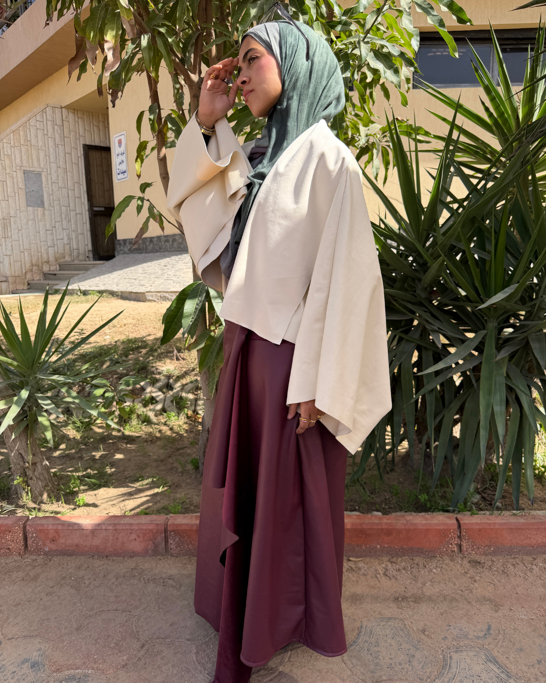 Crimson Dual Texture Skirt