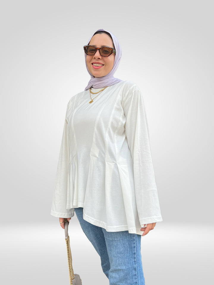 High-Low Pleated Top