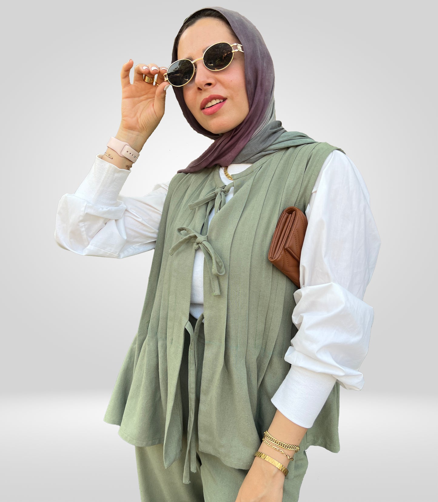 Pleated Linen Vest