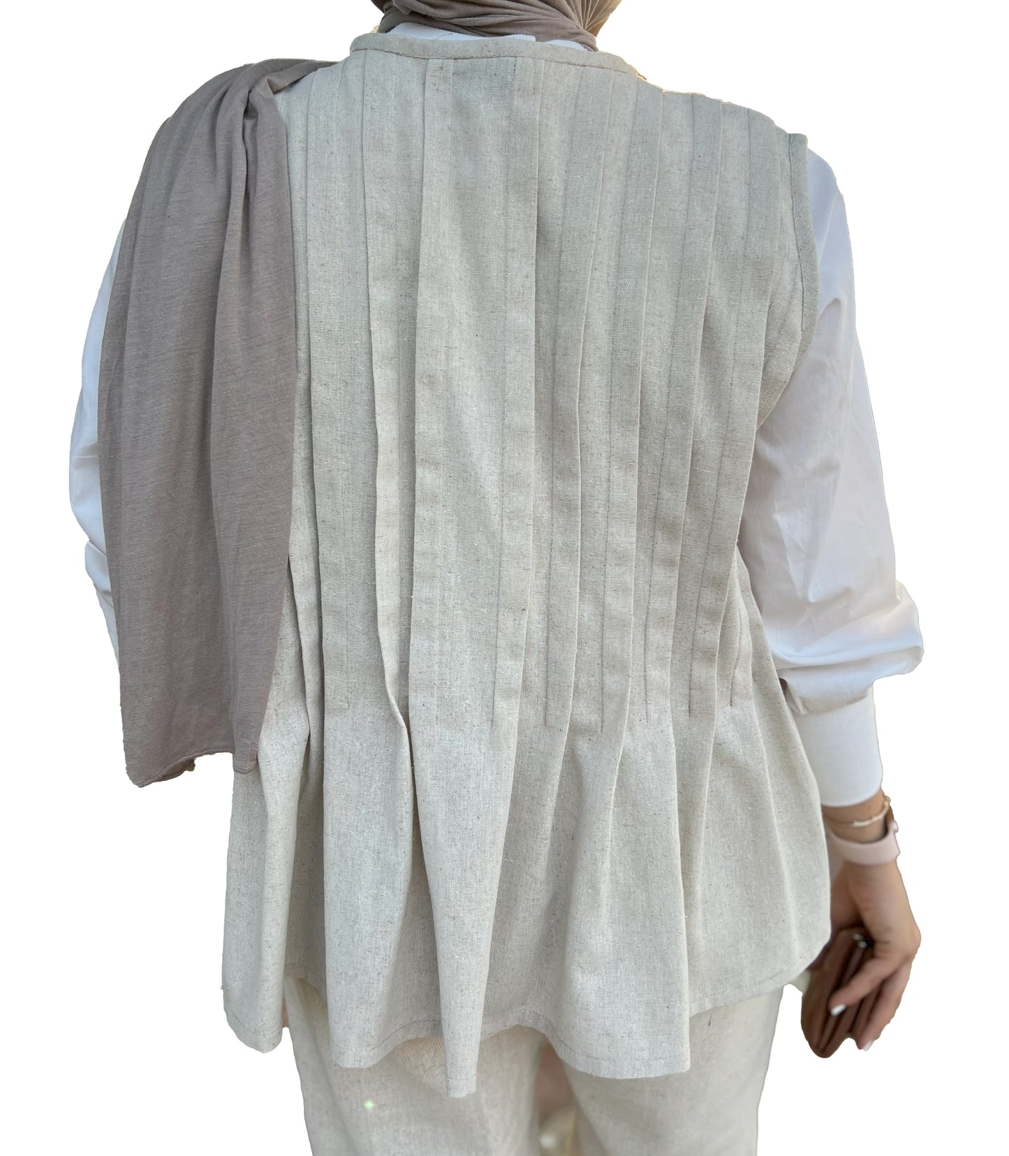 Pleated Linen Vest