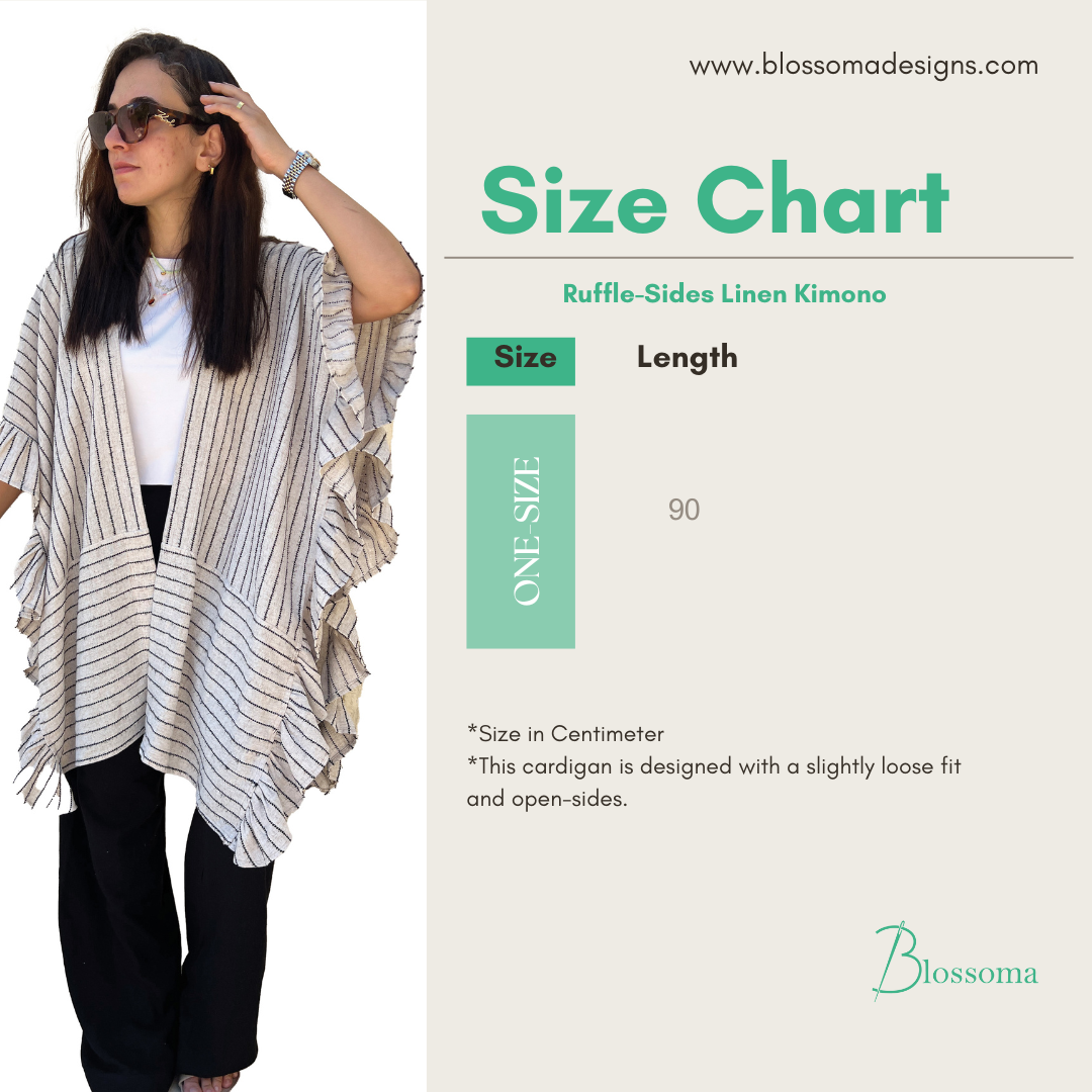 Ruffle-Sides Linen Kimono