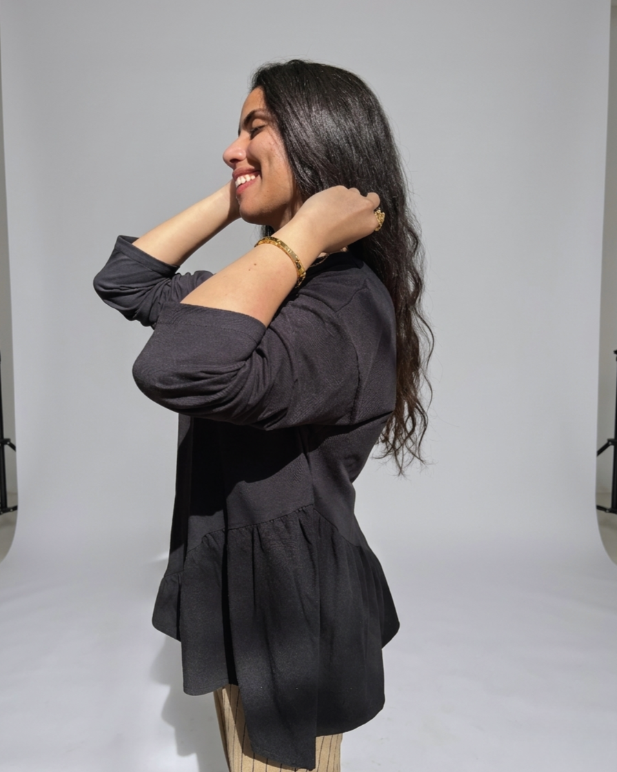 The Contrast Ruffle Top