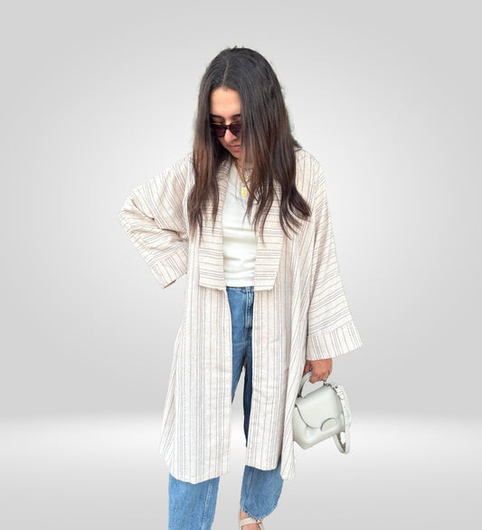 Stripped Linen Kimono