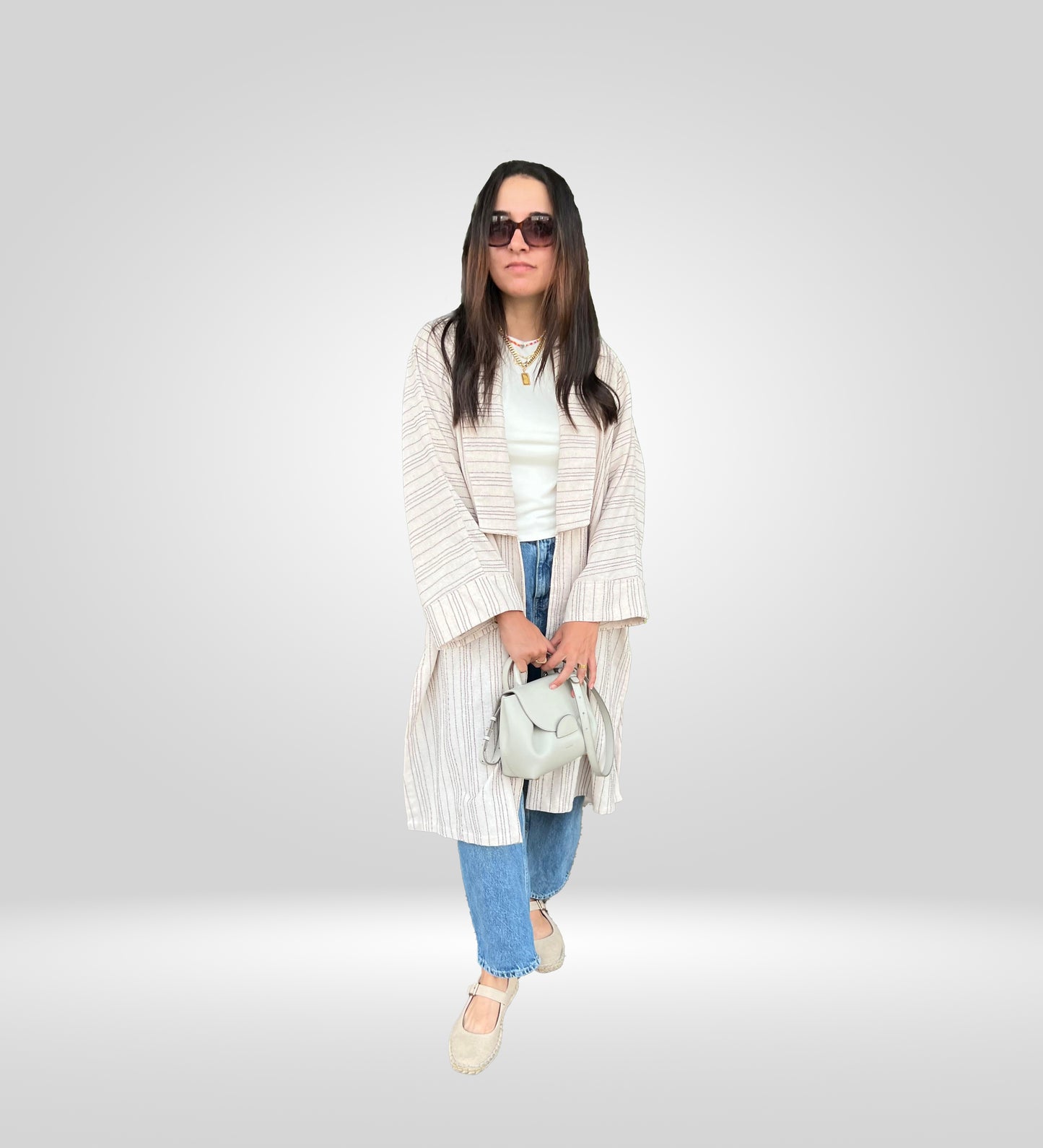 Stripped Linen Kimono