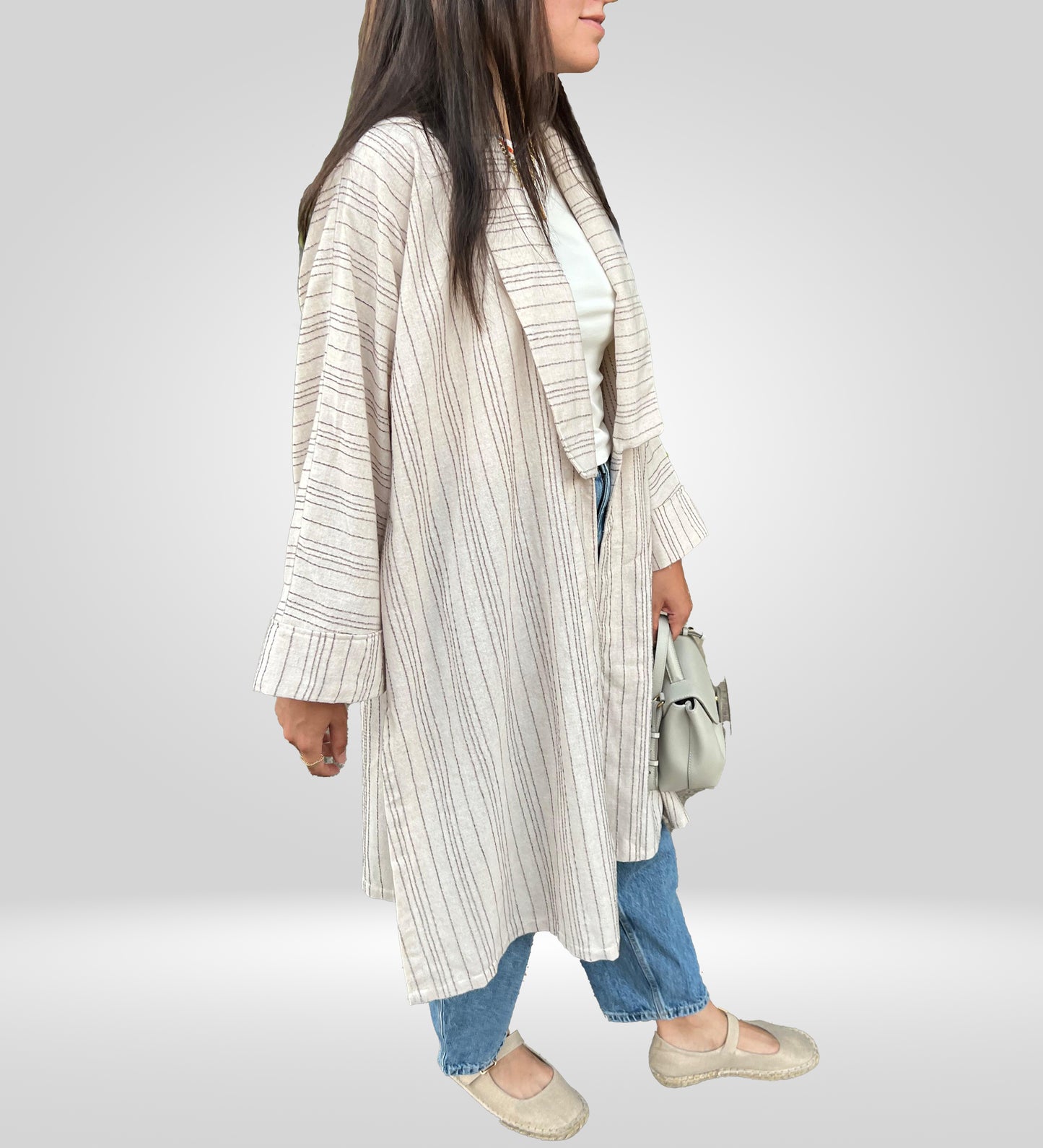 Stripped Linen Kimono