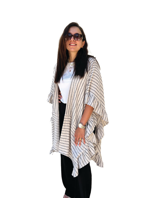 Stripped Linen Kimono