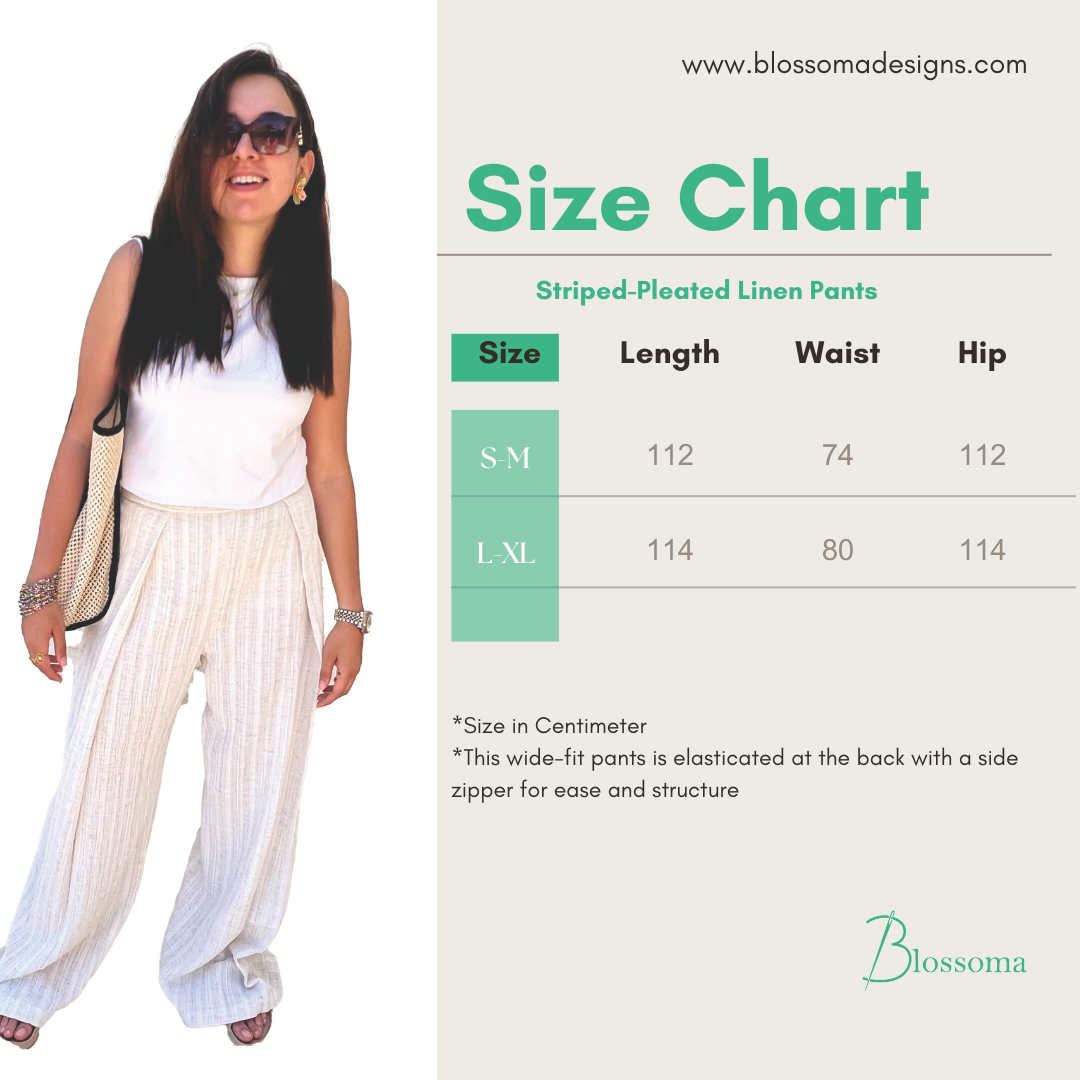 Striped-Pleated Linen Pants