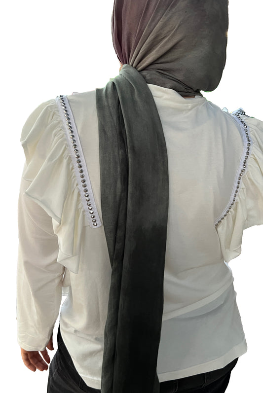 The Ruffle-Studded Shoulder Top (Long Sleeves)