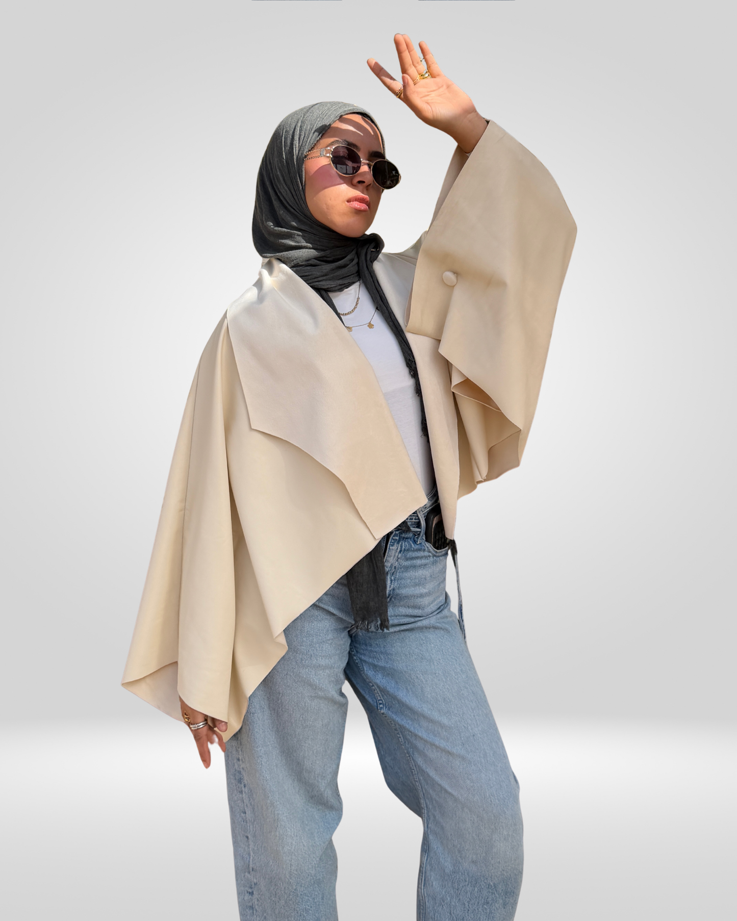 Dual Texture Trench Cape