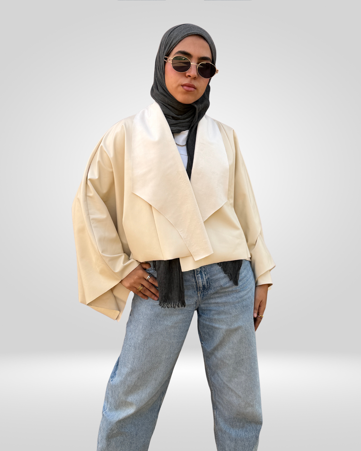 Dual Texture Trench Cape