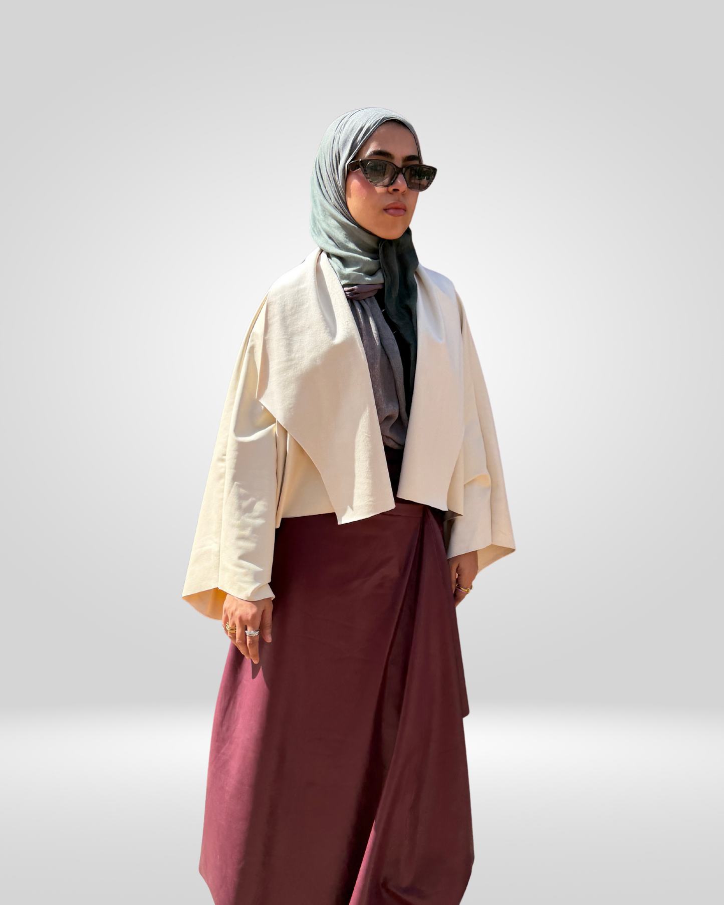 Dual Texture Trench Cape